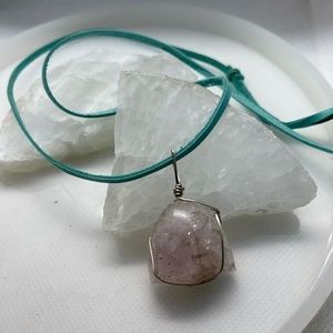 Wire Wrapped Rose Quartz Necklace